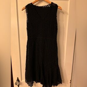 Elie Tahari Lace Black Midi Dress